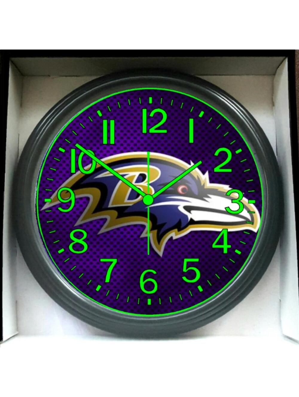 Baltimore Ravens NFL Football Glow In The Dark Wall Clock New!